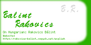balint rakovics business card